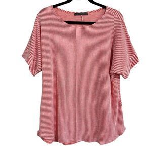 Chris & Carol red striped short sleeve top plus size 1X